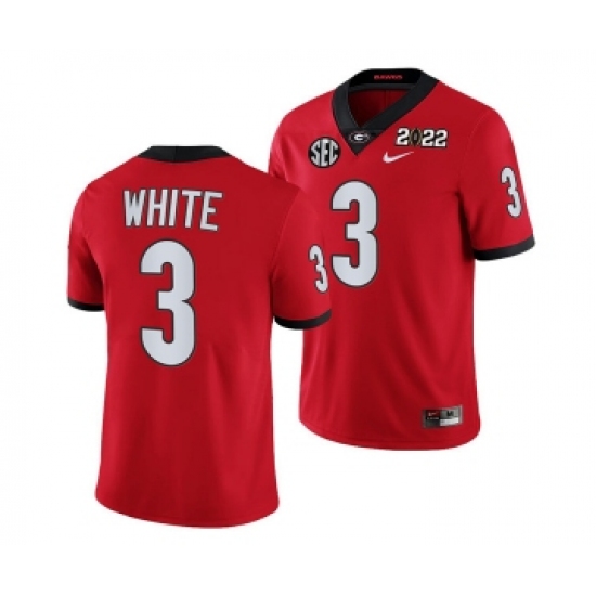Men’s Georgia Bulldogs #3 Zamir White 2022 Patch Red College Football Stitched Jersey - Ujersey