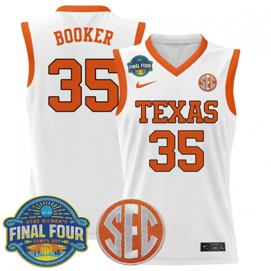 Men's Texas Longhorns #35 Madison Booker White 2025 Sec Women’s Final Four Stitched Basketball Jersey - Ujersey