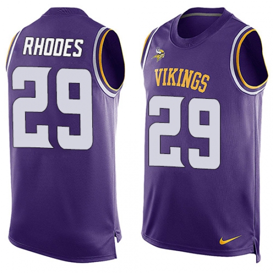 Men's Nike Minnesota Vikings #29 Xavier Rhodes Limited Purple Player Name & Number Tank Top NFL Jersey - Ujersey