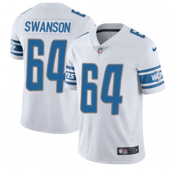 Youth Nike Detroit Lions #64 Travis Swanson Elite White NFL Jersey - Ujersey