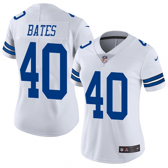 Women's Nike Dallas Cowboys #40 Bill Bates White Vapor Untouchable Limited Player NFL Jersey - Ujersey