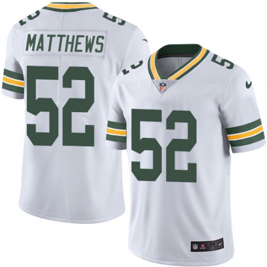 Youth Nike Green Bay Packers #52 Clay Matthews White Vapor Untouchable Limited Player NFL Jersey - Ujersey