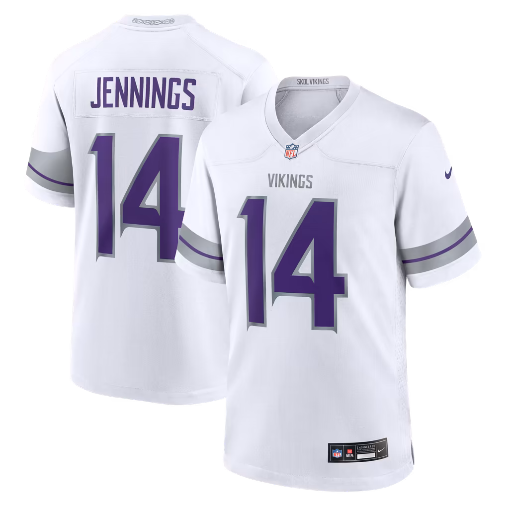 Men's Minnesota Vikings Jauan Jennings Nike White Alternate Game Jersey