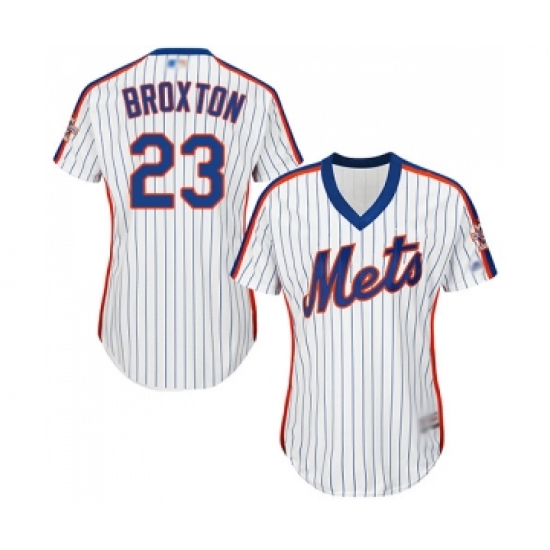 Women's New York Mets #23 Keon Broxton Authentic White Alternate Cool Base Baseball Jersey - Ujersey
