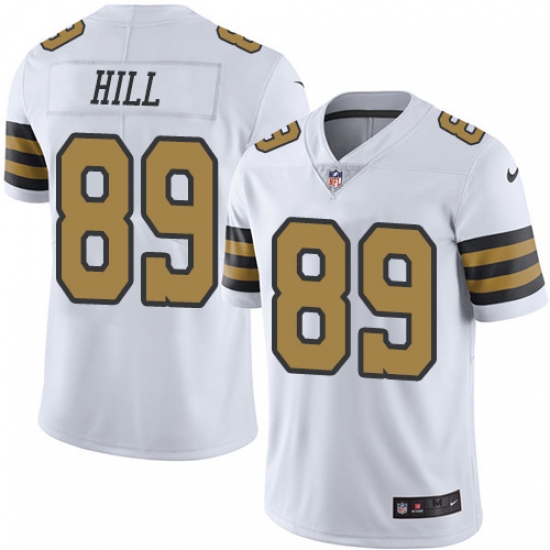 Youth Nike New Orleans Saints #89 Josh Hill Limited White Rush Vapor Untouchable NFL Jersey - Ujersey