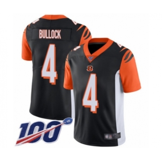 Men's Cincinnati Bengals #4 Randy Bullock Black Team Color Vapor Untouchable Limited Player 100th Season Football Jersey - Ujersey