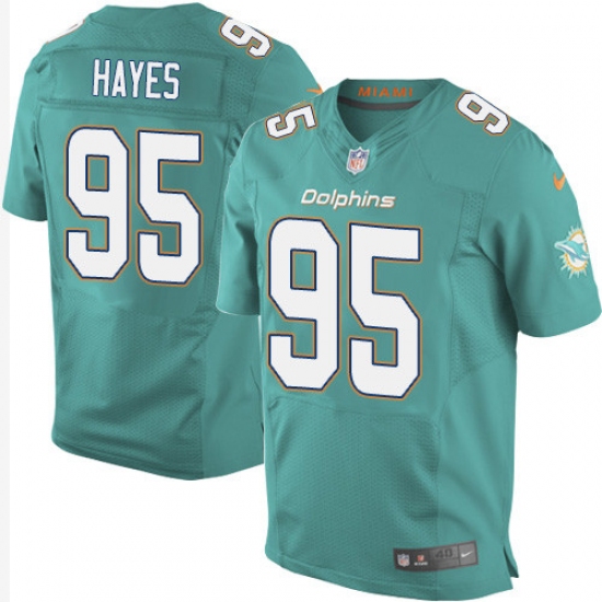 Men's Nike Miami Dolphins #95 William Hayes Elite Aqua Green Team Color NFL Jersey