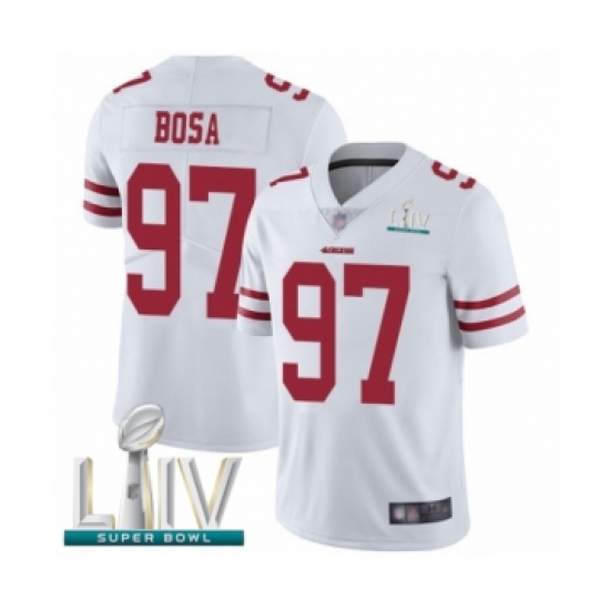 Men's San Francisco 49ers #97 Nick Bosa White Vapor Untouchable Limited Player Super Bowl LIV Bound Football Jersey - Ujersey