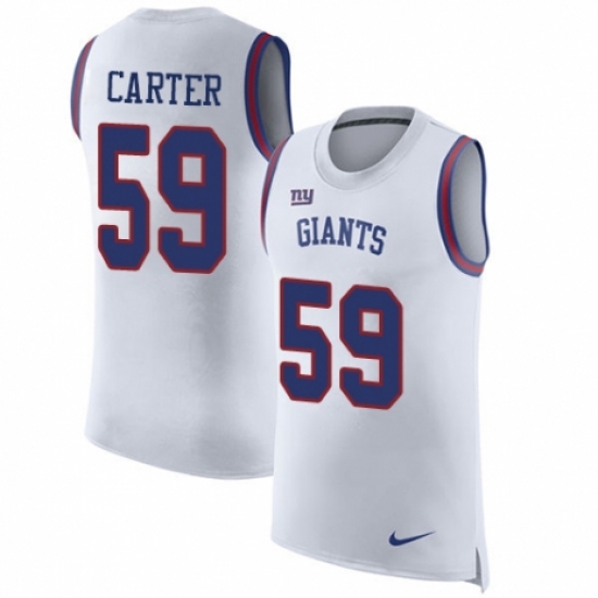 Men's Nike New York Giants #59 Lorenzo Carter White Rush Player Name & Number Tank Top NFL Jersey - Ujersey