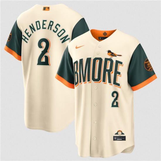 Men's Baltimore Orioles #2 Gunnar Henderson Natural 2026 City Connect Stadium Stitched Baseball Jersey - Ujersey