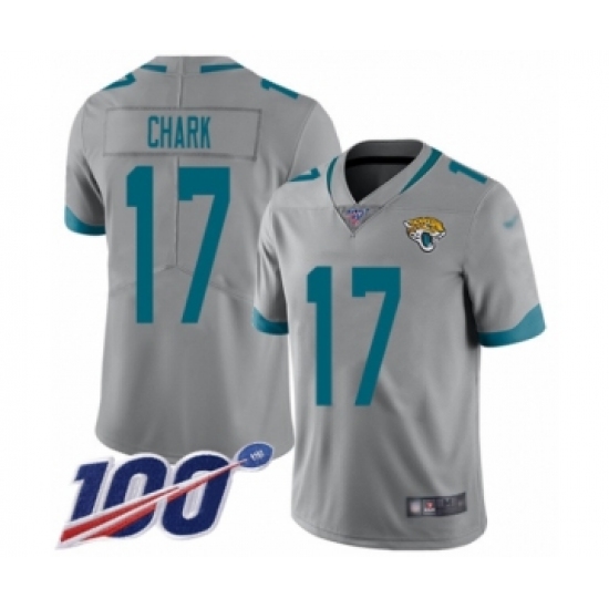 Men's Jacksonville Jaguars #17 DJ Chark Silver Inverted Legend Limited 100th Season Football Jersey - Ujersey