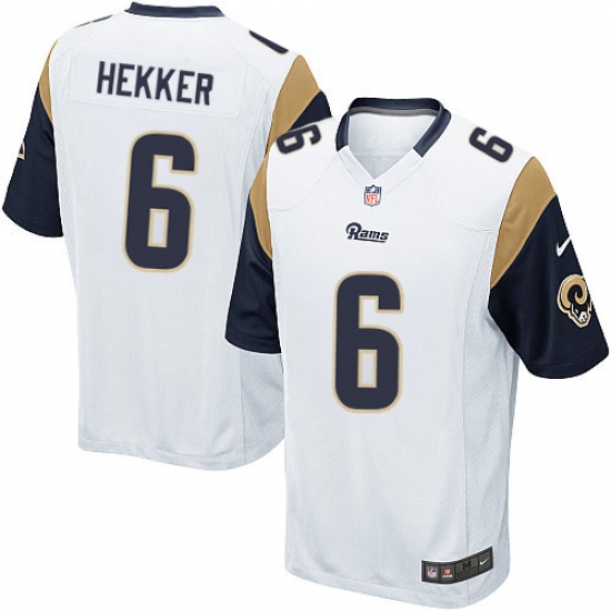 Men's Nike Los Angeles Rams #6 Johnny Hekker Game White NFL Jersey - Ujersey