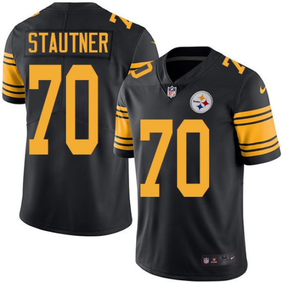 Men's Nike Pittsburgh Steelers #70 Ernie Stautner Limited Black Rush Vapor Untouchable NFL Jersey - Ujersey