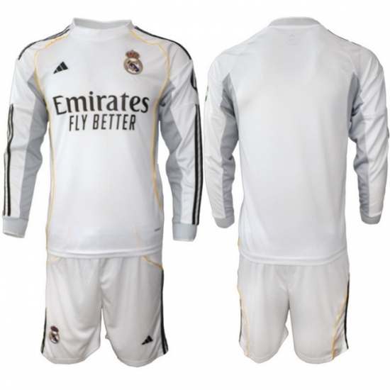 Men Real Madrid 2026 Soccer Jerseys White Long BLANK
