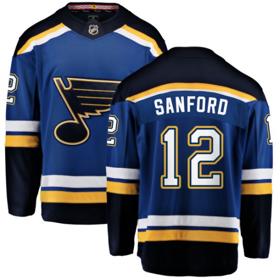 Men's St. Louis Blues #12 Zach Sanford Fanatics Branded Royal Blue Home Breakaway NHL Jersey - Ujersey