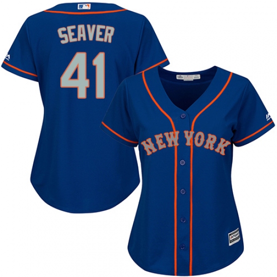 Women's Majestic New York Mets #41 Tom Seaver Authentic Royal Blue Alternate Road Cool Base MLB Jersey - Ujersey