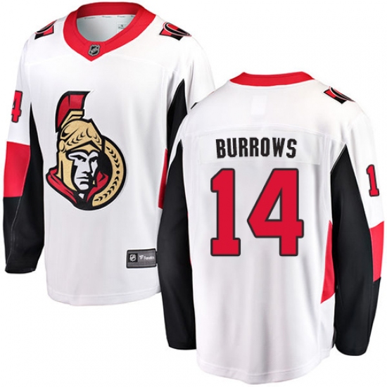 Men's Ottawa Senators #14 Alexandre Burrows Fanatics Branded White Away Breakaway NHL Jersey - Ujersey
