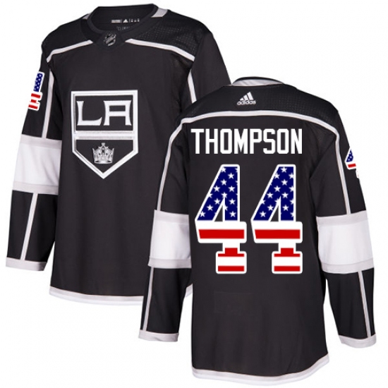 Youth Adidas Los Angeles Kings #44 Nate Thompson Authentic Black USA Flag Fashion NHL Jersey - Ujersey