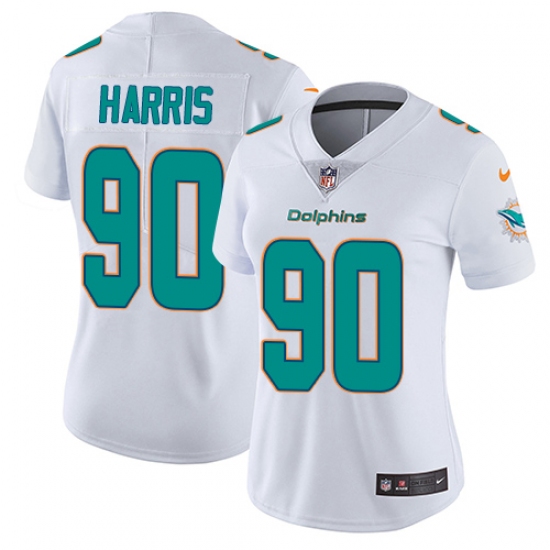 Women's Nike Miami Dolphins #90 Charles Harris Elite White NFL Jersey - Ujersey