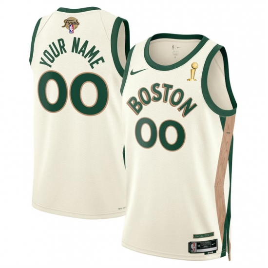Men's Boston Celtics Active Player Custom 2024 Finals Champions City Edition Stitched Basketball Jersey - Ujersey