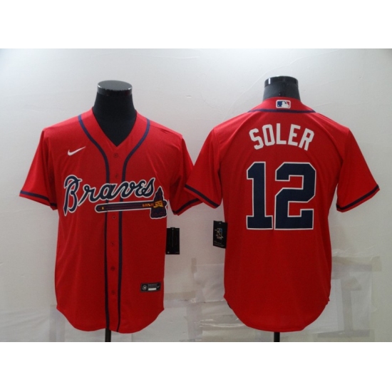 Men's Atlanta Braves #12 Jorge Soler Red Nike MLB Jersey - Ujersey