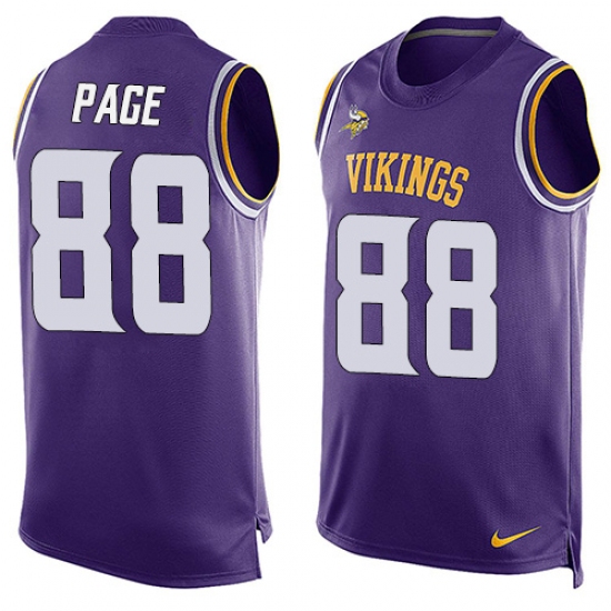 Men's Nike Minnesota Vikings #88 Alan Page Limited Purple Player Name & Number Tank Top NFL Jersey - Ujersey