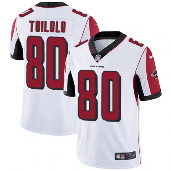 Youth Nike Atlanta Falcons #80 Levine Toilolo White Vapor Untouchable Limited Player NFL Jersey - Ujersey