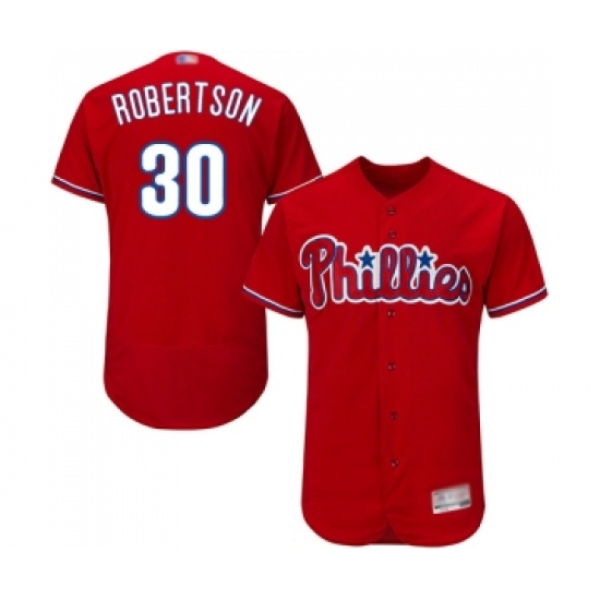 Men's Philadelphia Phillies #30 David Robertson Red Alternate Flex Base Authentic Collection Baseball Jersey - Ujersey