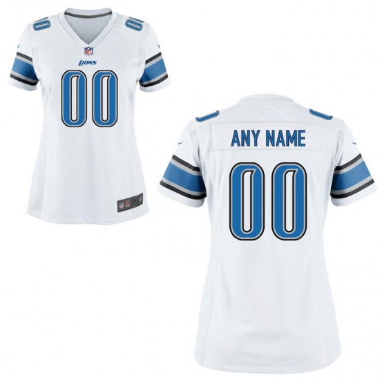 Women's Detroit Lions Nike White Custom Game Jersey - Ujersey