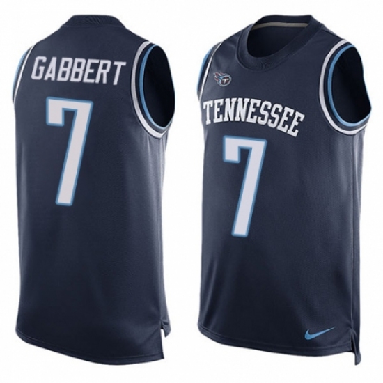 Men's Nike Tennessee Titans #7 Blaine Gabbert Limited Navy Blue Player Name & Number Tank Top NFL Jersey - Ujersey