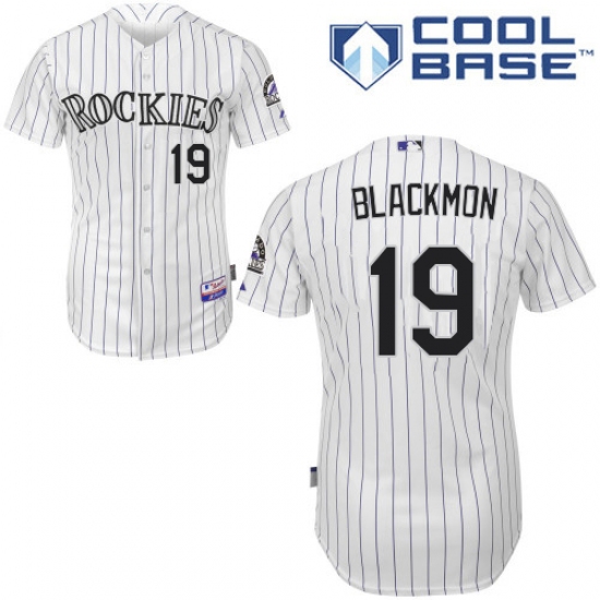 Men's Majestic Colorado Rockies #19 Charlie Blackmon Replica White Home Cool Base MLB Jersey - Ujersey