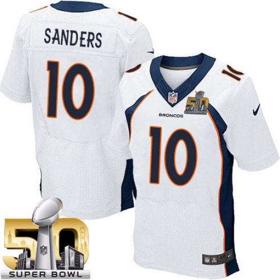 Men's Nike Denver Broncos #10 Emmanuel Sanders Elite White Super Bowl 50 Bound NFL Jersey - Ujersey