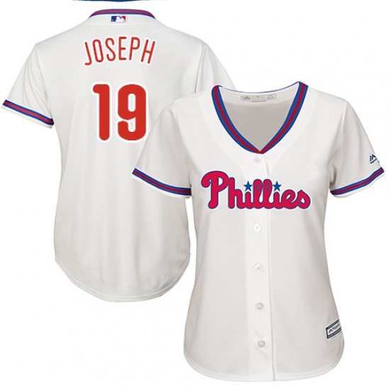 Women's Majestic Philadelphia Phillies #19 Tommy Joseph Replica Cream Alternate Cool Base MLB Jersey - Ujersey