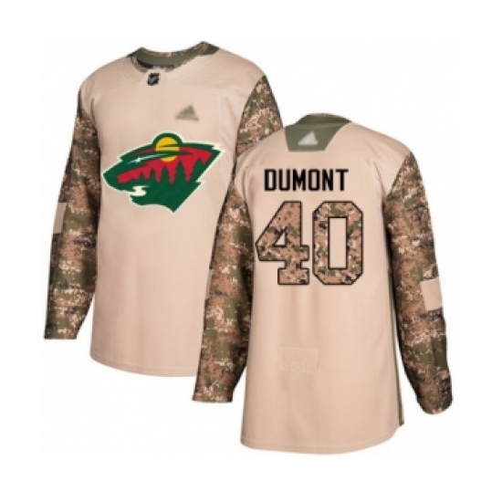 Youth Minnesota Wild #40 Gabriel Dumont Authentic Camo Veterans Day Practice Hockey Jersey - Ujersey