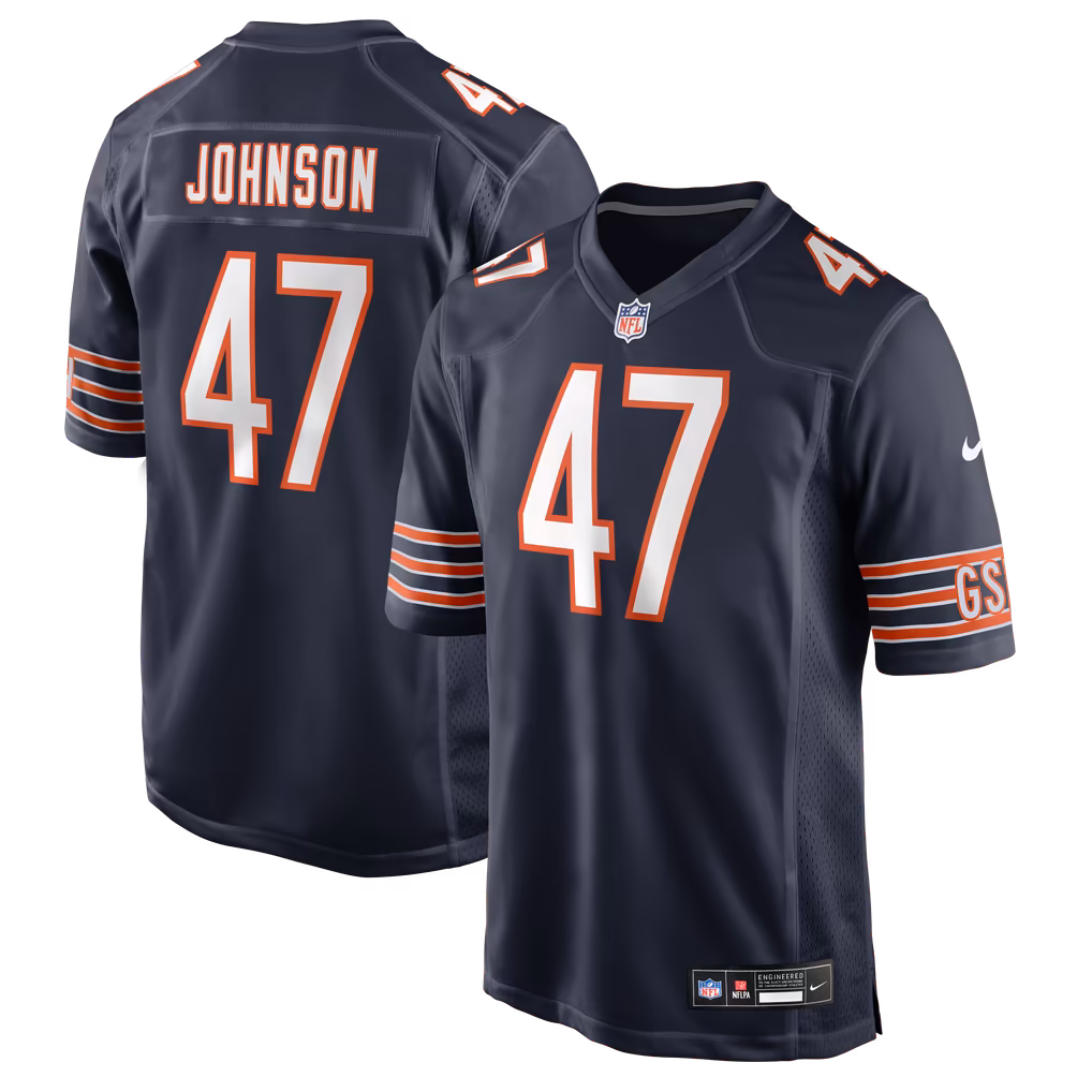 Men's Chicago Bears Buddy Johnson Nike Navy Team Game Jersey - Ujersey