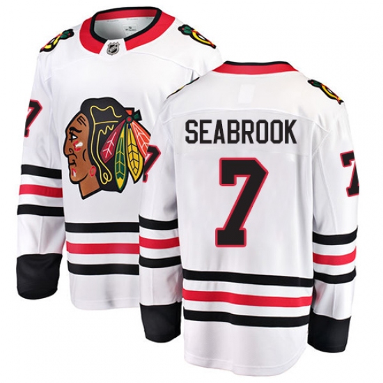 Men's Chicago Blackhawks #7 Brent Seabrook Fanatics Branded White Away Breakaway NHL Jersey - Ujersey