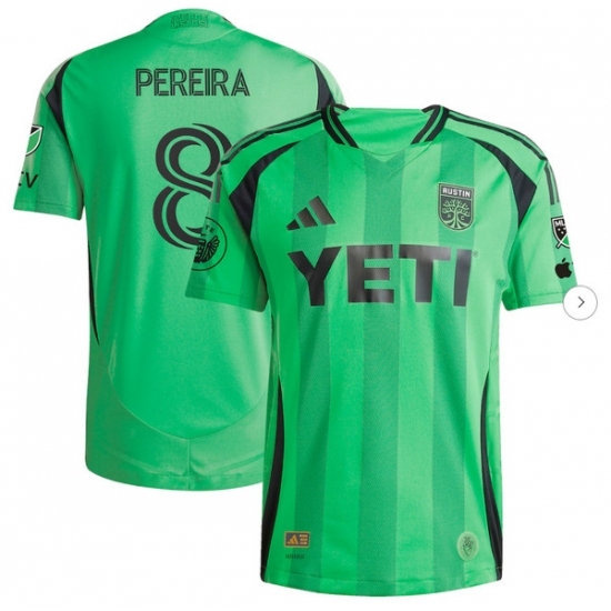 Mens Austin FC Daniel Pereira adidas Green 2025 The Heartbeat Kit Authentic Player Jersey - Ujersey