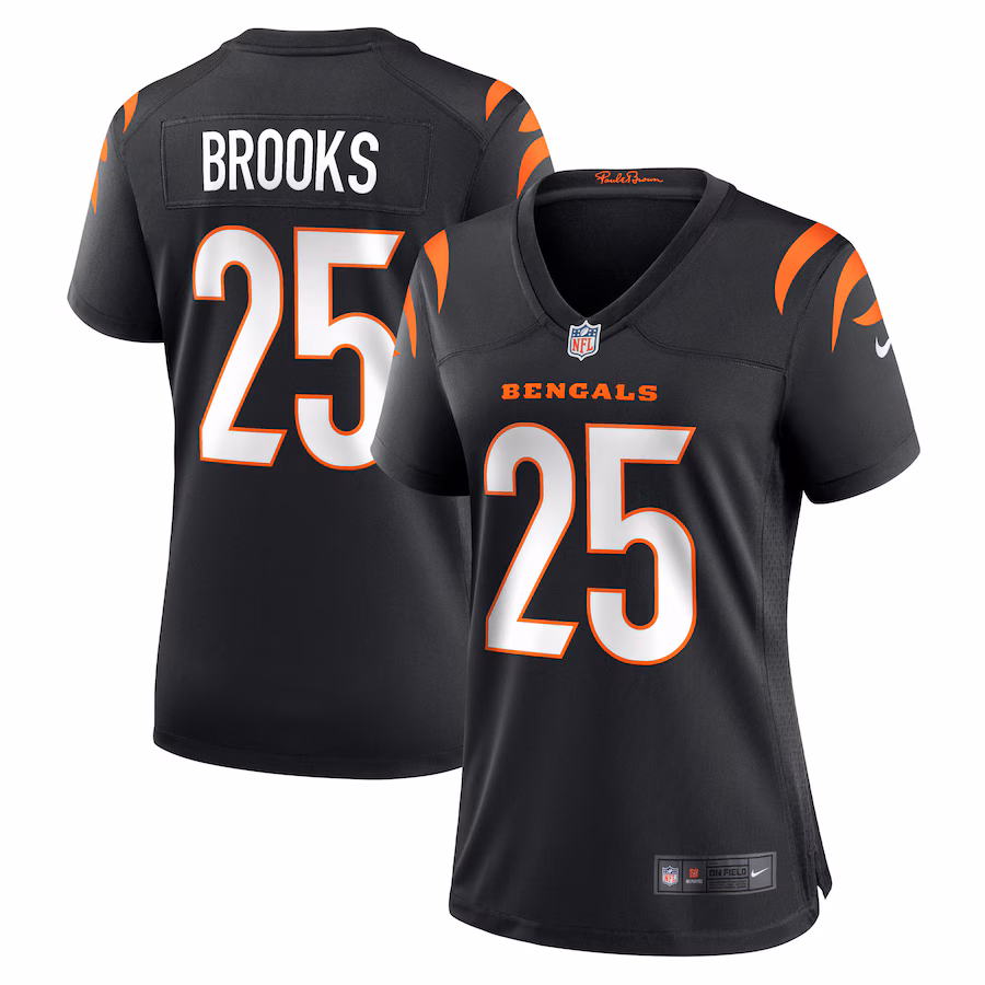 Women's Cincinnati Bengals Tahj Brooks Nike Black Team Game Jersey - Ujersey