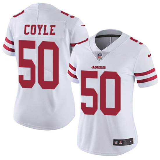 Women Nike San Francisco 49ers #50 Brock Coyle White Vapor Untouchable Elite Player NFL Jersey - Ujersey