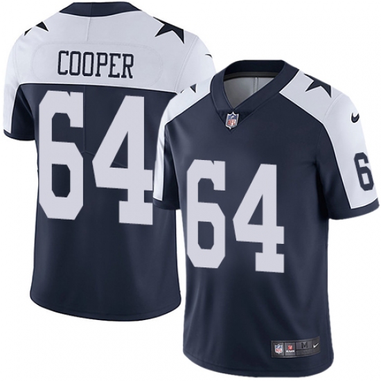Men's Nike Dallas Cowboys #64 Jonathan Cooper Navy Blue Throwback Alternate Vapor Untouchable Limited Player NFL Jersey - Ujersey