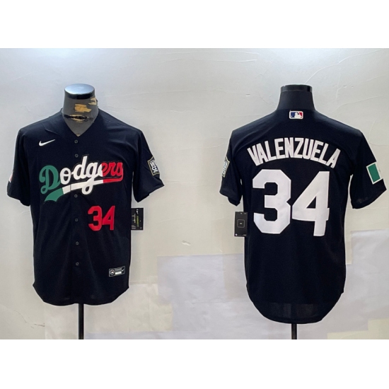 Men's Los Angeles Dodgers #34 Toro Valenzuela Black Mexico 2024 World Series Cool Base Stitched Baseball Jersey - ujerseystore