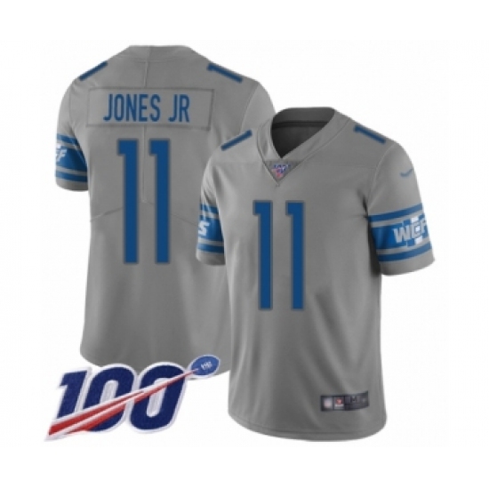 Youth Detroit Lions #11 Marvin Jones Jr Limited Gray Inverted Legend 100th Season Football Jersey - Ujersey