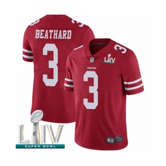Men's San Francisco 49ers #3 C. J. Beathard Red Team Color Vapor Untouchable Limited Player Super Bowl LIV Bound Football Jersey - Ujersey