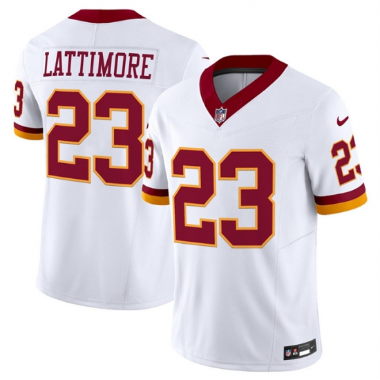 Men's Washington Commanders #23 Marshon Lattimore White 2025 F.U.S.E. Throwback Vapor Limited Football Stitched Jersey - Ujersey