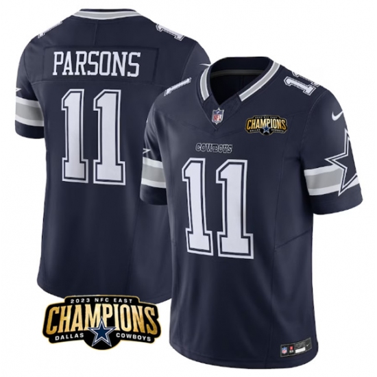 Men's Dallas Cowboys #11 Micah Parsons Navy 2023 F.U.S.E. NFC East Champions Football Stitched Jersey - Ujersey