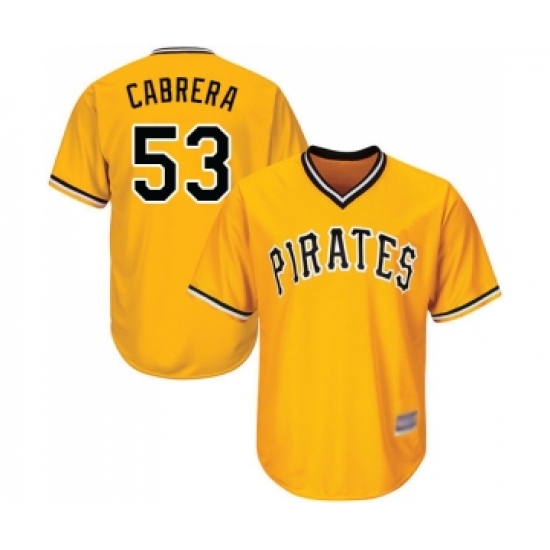 Youth Pittsburgh Pirates #53 Melky Cabrera Replica Gold Alternate Cool Base Baseball Jersey - Ujersey