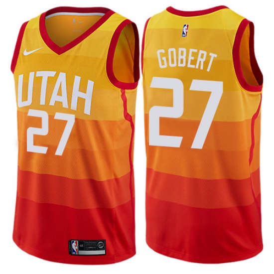 Men's Nike Utah Jazz #27 Rudy Gobert Swingman Orange NBA Jersey - City Edition - Ujersey