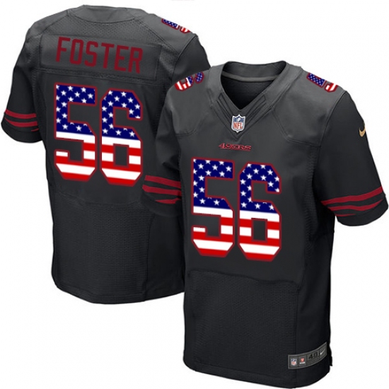 Men's Nike San Francisco 49ers #56 Reuben Foster Elite Black Alternate USA Flag Fashion NFL Jersey - ujerseystore