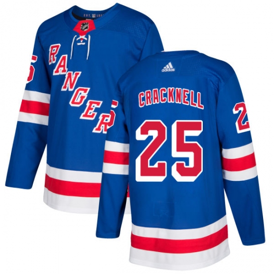 Men's Adidas New York Rangers #25 Adam Cracknell Authentic Royal Blue Home NHL Jersey - Ujersey