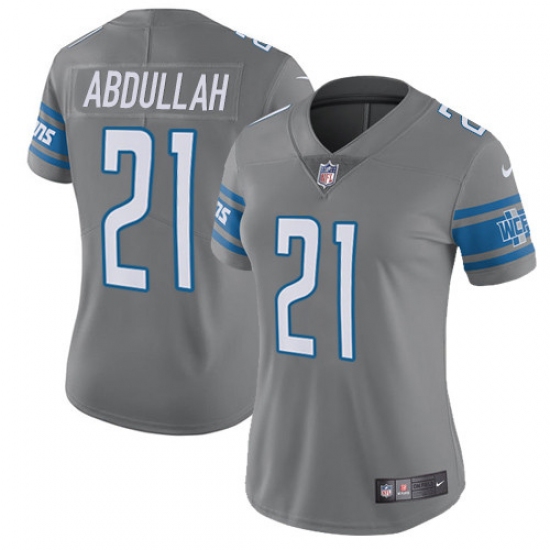 Women's Nike Detroit Lions #21 Ameer Abdullah Limited Steel Rush Vapor Untouchable NFL Jersey - Ujersey